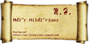 Mór Hiláriusz névjegykártya
